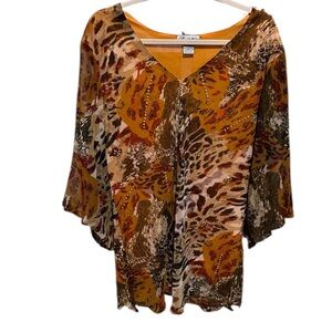Signature Tunic Top Fall Colors With Beading